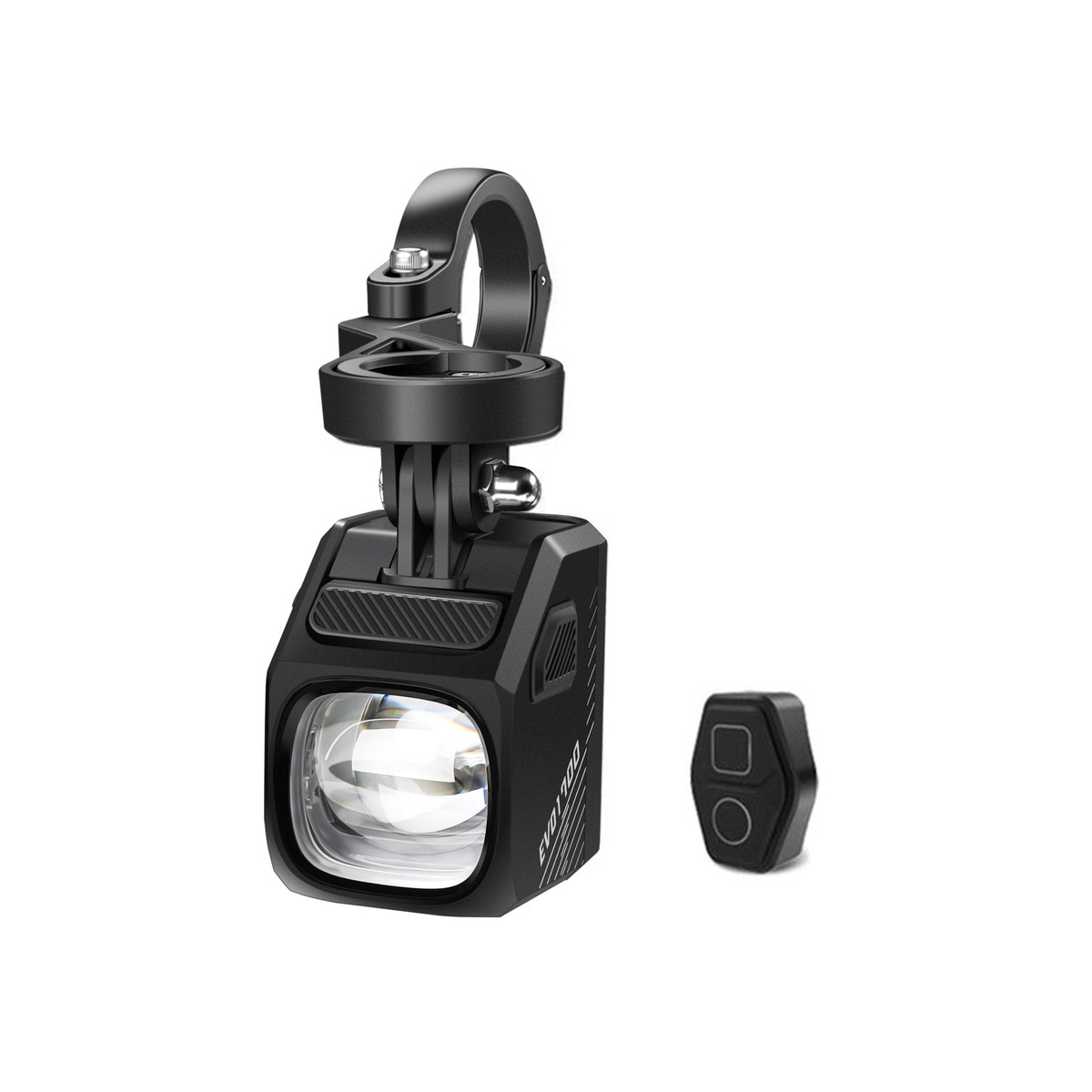 Magicshine EVO 1700 v čiernej farbe s predsadeným držiakom na riadidlá a diaľkovým ovládačom MJ-6508
