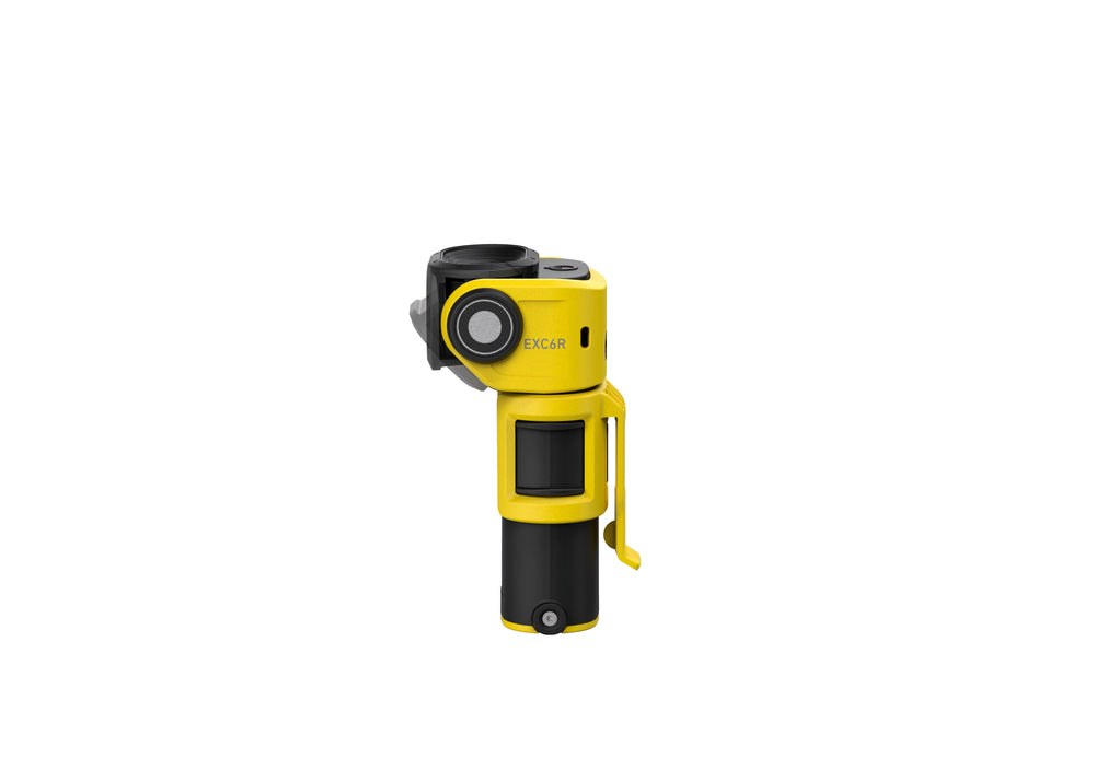 Ledlenser EXC6R z boku — rotačný klip a naklápacia hlava pravouhlého ATEX svetla