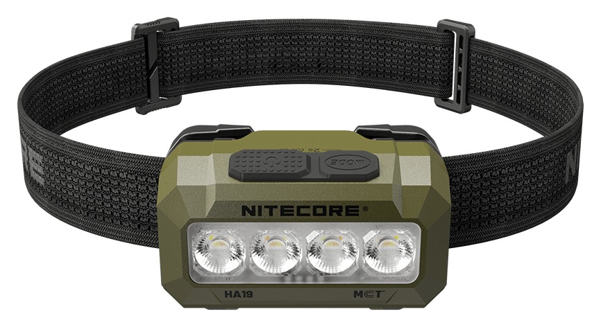NITECORE HA19 RGB Hunter Green — olivovo-zelená viacúčelová čelovka 600 lm s tromi teplotami bieleho a RGB svetlom