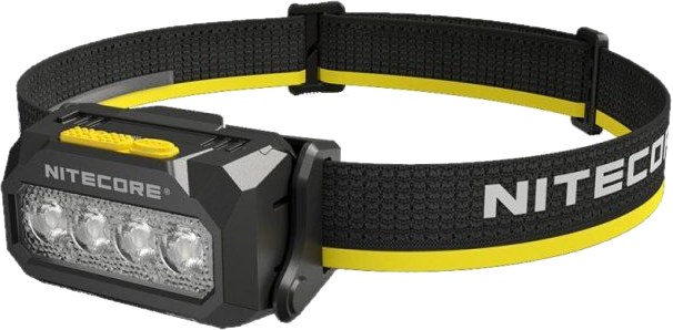 Nitecore HA27 UHE modulárna čelovka s High CRI — štyri dvojjadrové MCT UHE LED, čierno-žltá reflexná čelenka