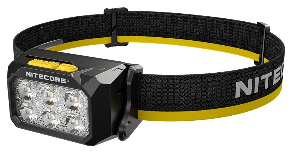 Nitecore HA29 UHE all-weather outdoorová čelovka — šesť MCT UHE LED diód, čierno-žltá reflexná čelenka