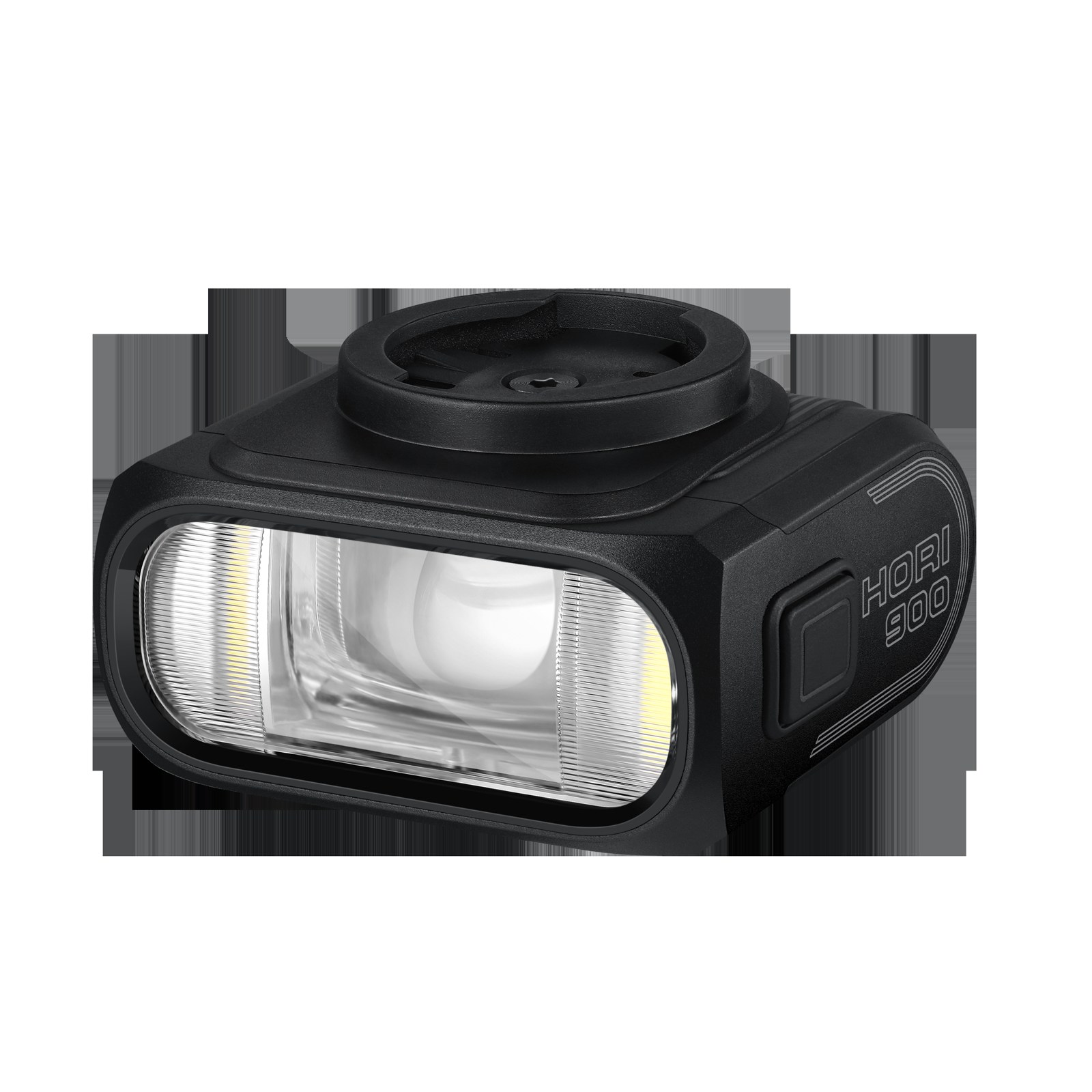 Svetlo Magicshine HORI 900 s vrchným adaptérom Garmin, do ktorého sa zacvakne cyklopočítač