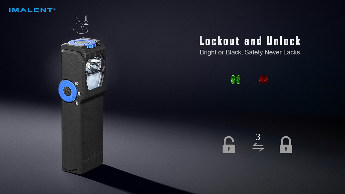 Imalent GR36 — poistka lockout proti nechcenému zapnutiu so zeleným a červeným indikátorom