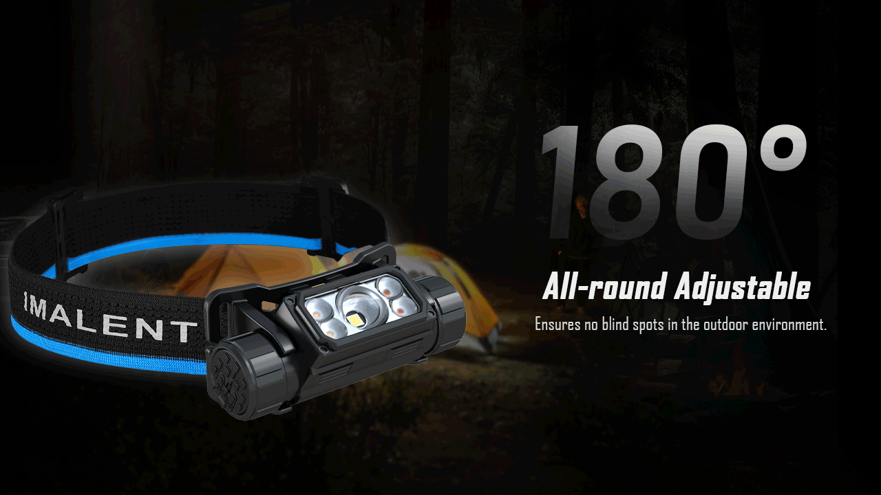 Mechanický posuvný prepínač Imalent HT70 — tri polohy pre červené, hlavné biele a teplé biele svetlo