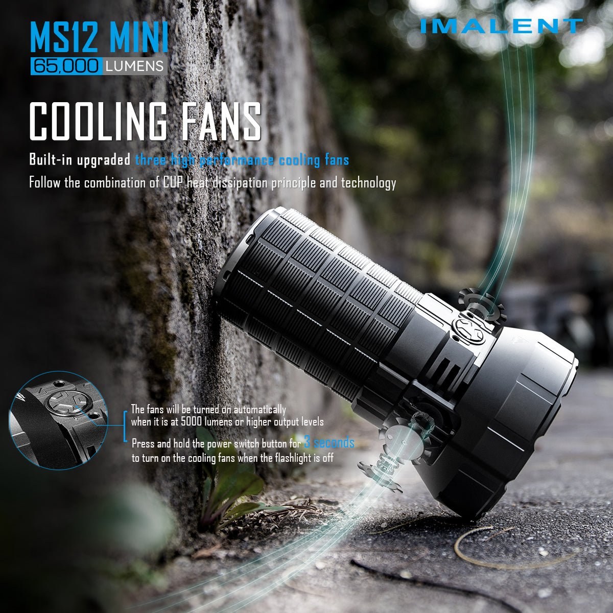 Imalent MS12 Mini C — vstavané chladiace ventilátory odvádzajú teplo pri vysokom výkone