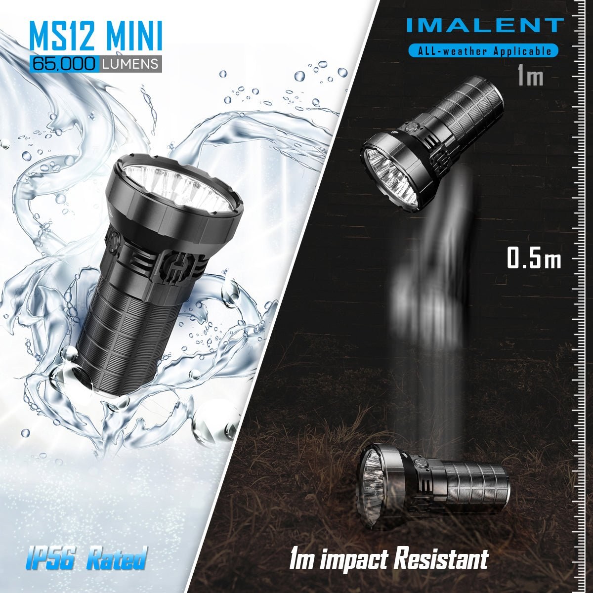 Imalent MS12 Mini C — krytie IP56 a odolnosť voči pádu z 1 metra