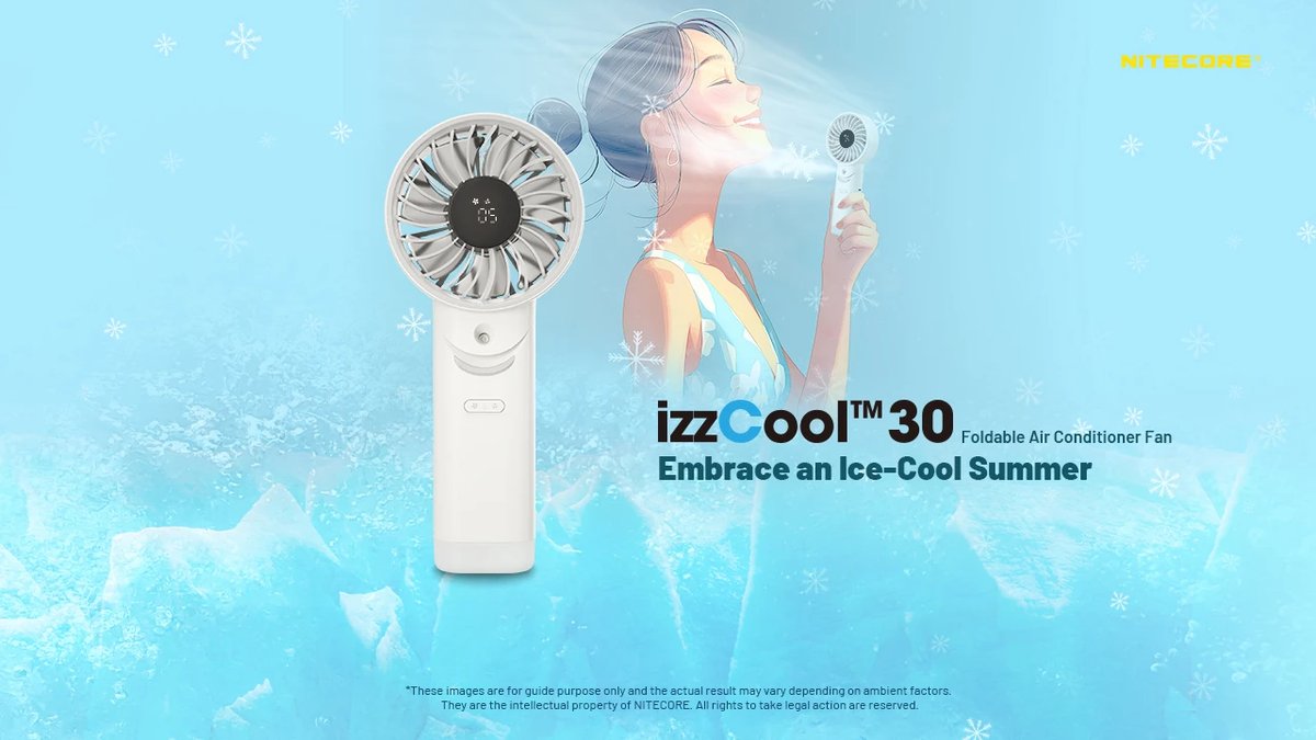 Nitecore izzCool 30 ako 3 v 1 chladič s vodnou hmlou na nosenie v ruke, na krku aj na stôl