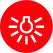 Ledlenser P7R CORE – ikona technológie Emergency Light: Ak baterka stojí v nabíjacej stanici a vypadne prúd, sama sa zapne