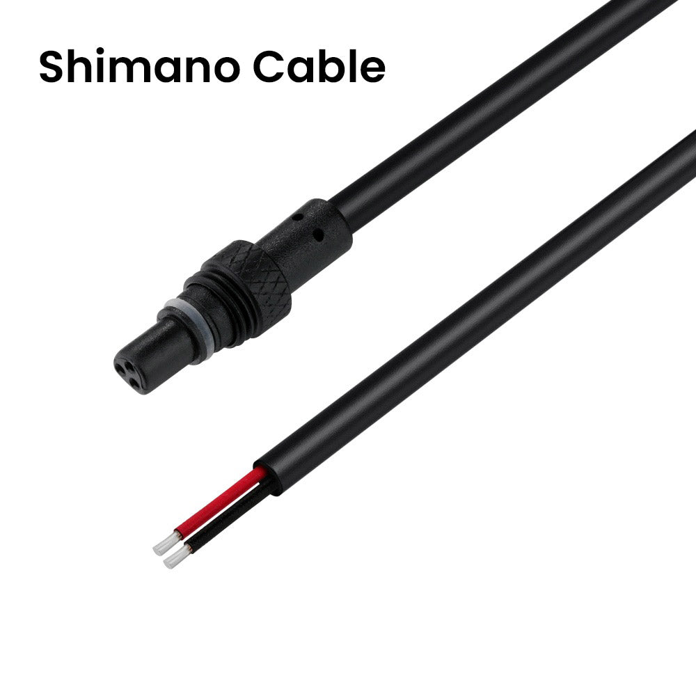 Magicshine kábel pre e-bike Shimano k svetlu ME 2000 V2.0 — na strane pohonu končí holými cínovanými drôtmi