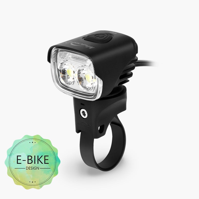 Magicshine MJ-906S samotné svetlo pre elektrobicykel &mdash; hlava s dvoma LED, napájacím káblom a držiakom Garmin