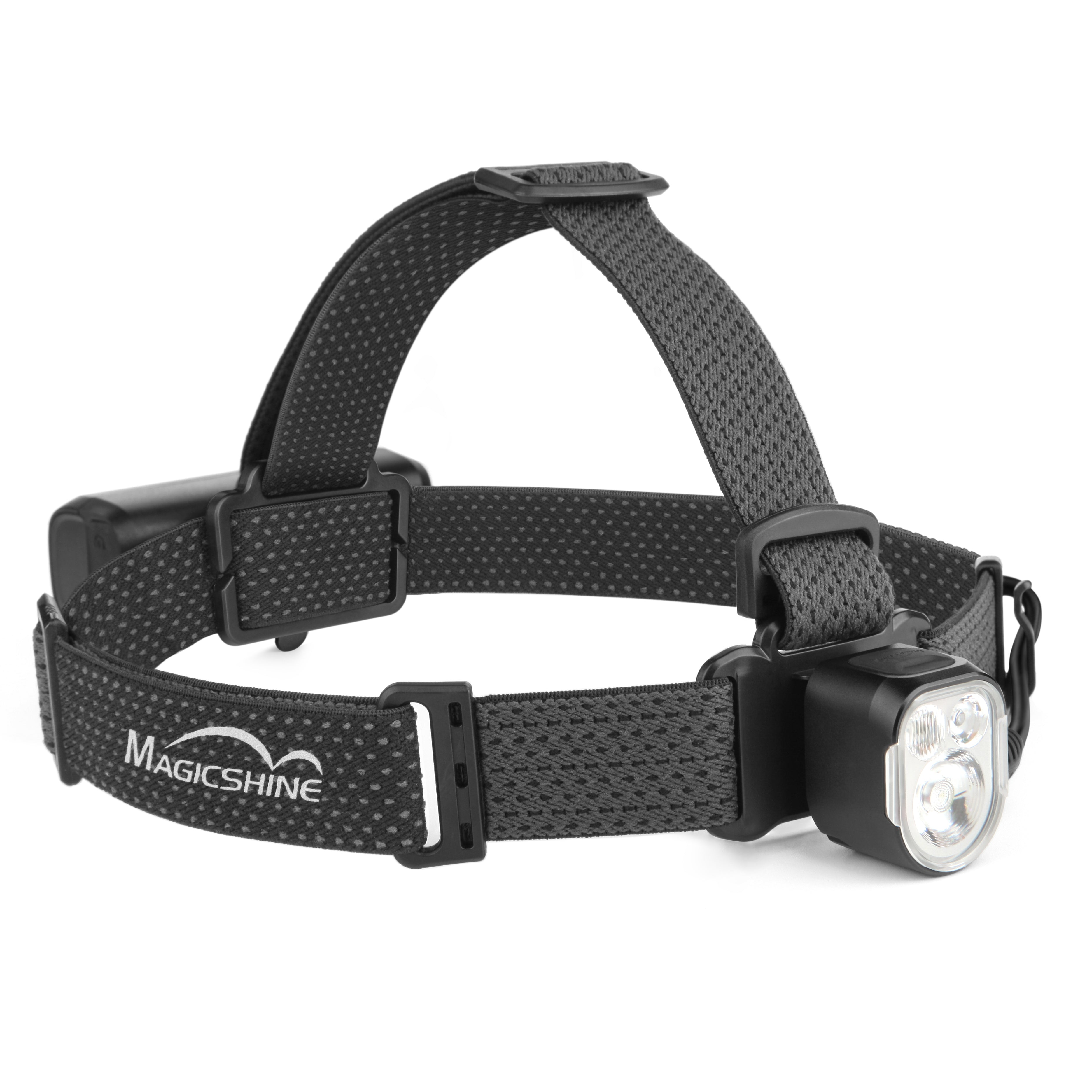 Magicshine MOH 35 &mdash; outdoorová čelovka 1000 lm s hlavovým popruhom, reflexným logom a akumulátorovým packom vzadu