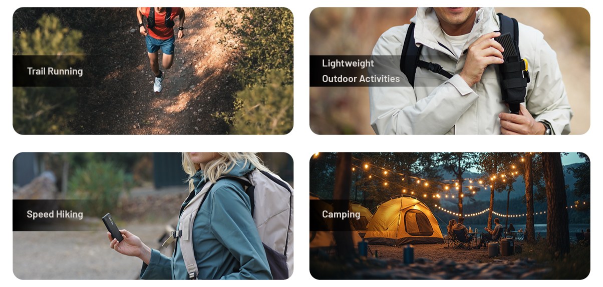Nitecore NB Air scenáre použitia — trailový beh, rýchla turistika, ľahké outdoorové aktivity a camping