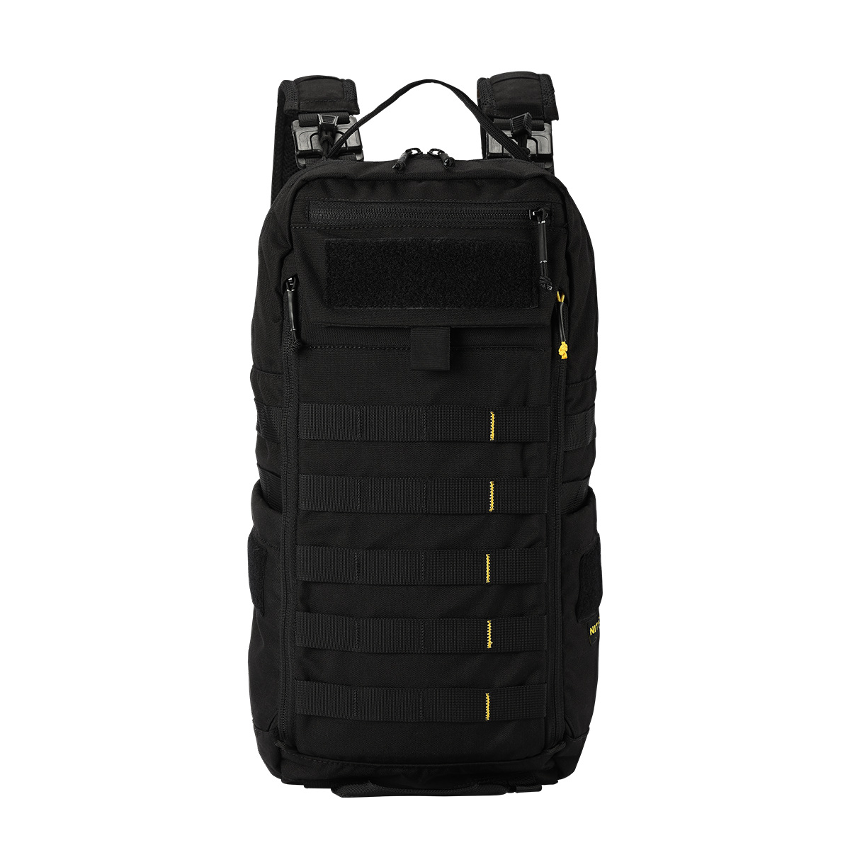 Taktický batoh NITECORE BP18 na notebook — čierny 18-litrový dochádzkový batoh s prednou MOLLE mriežkou