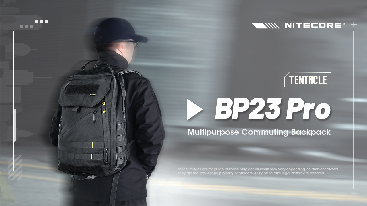 Nitecore BP23 Pro na chrbte v meste — multifunkčný batoh na dochádzanie do práce a krátke výjazdy
