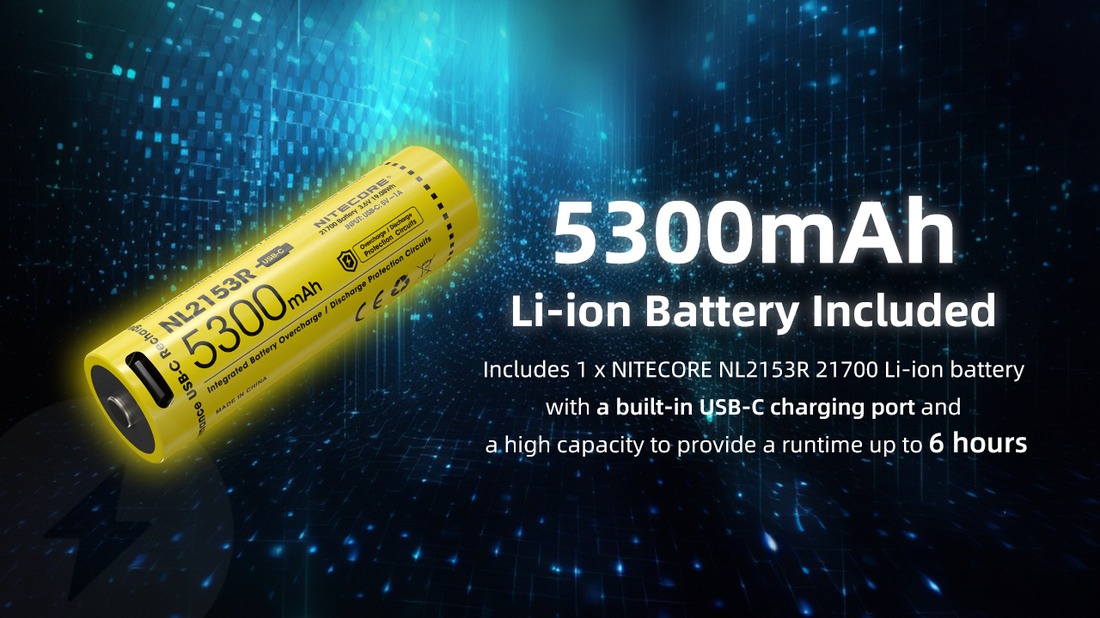 Nitecore DL30 – batéria 21700 NL2153R 5300 mAh s USB-C nabíjaním v článku