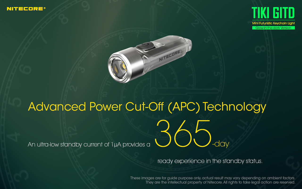 Technológia APC v NITECORE TIKI GITD – pohotovostný prúd 1 μA a pripravenosť až 365 dní