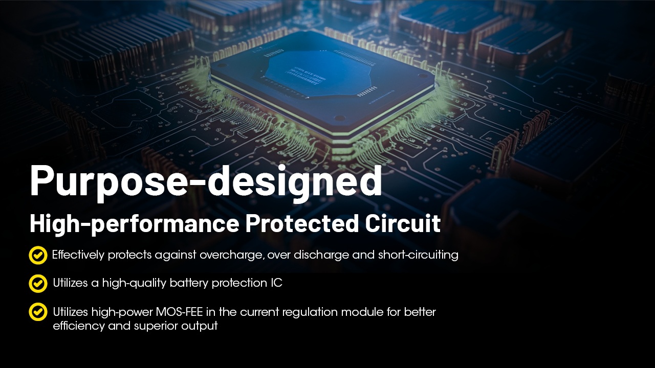 Nitecore NL169R účelovo navrhnutý ochranný obvod s kvalitným ochranným IC a výkonným MOSFET v module regulácie prúdu