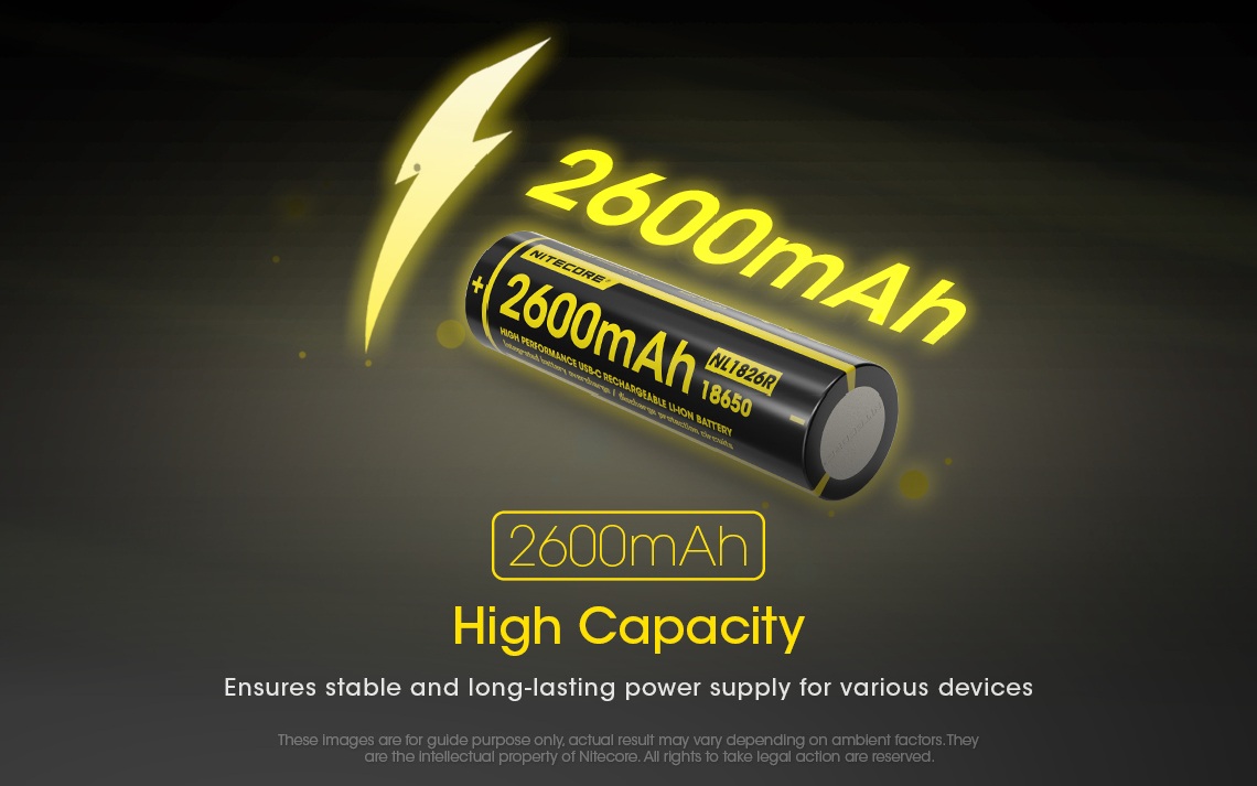 Nitecore NL1826R kapacita 2600 mAh — chránený akumulátor 18650 pre stabilné a dlhotrvajúce napájanie svietidiel