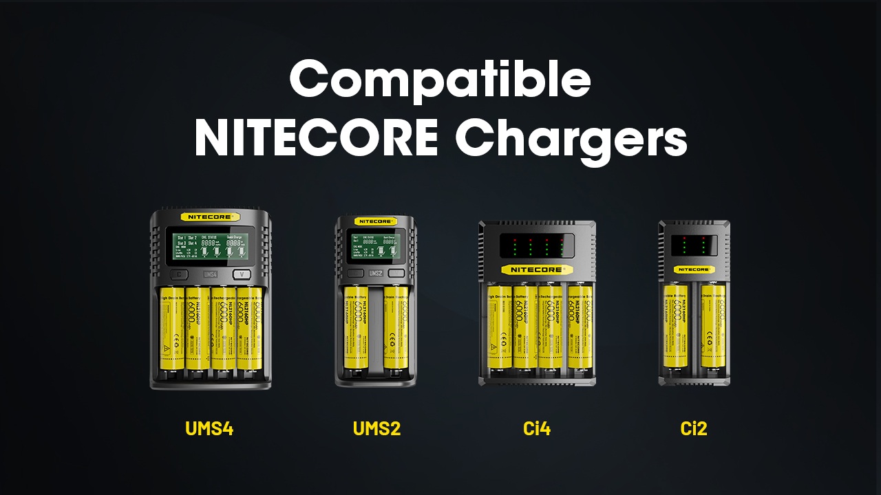 Nitecore NL2160HP kompatibilné nabíjačky NITECORE UMS4, UMS2, Ci4 a Ci2 s vloženými článkami 21700