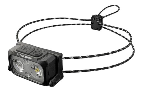 Nitecore NU21 Midnight Shadow ultraľahká bežecká čelovka s dvomi bielymi optikami, červeným svetlom a reflexnou šnúrkovou čelenkou