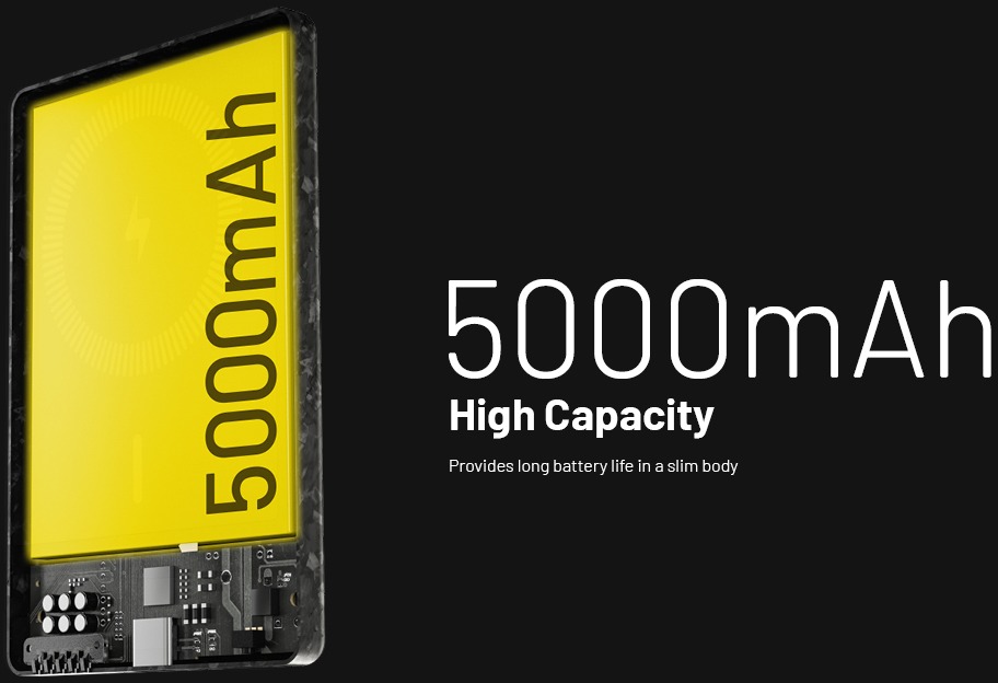 Nitecore NW5000 kapacita 5000 mAh — Li-ion článok 19,25 Wh v tele hrubom 10,6 mm pre dlhú výdrž