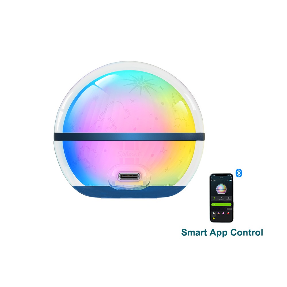 Olight Sphere C Stellar Sky v RGB farbách s motívom nočnej oblohy – ovládanie aplikáciou Olight cez Bluetooth