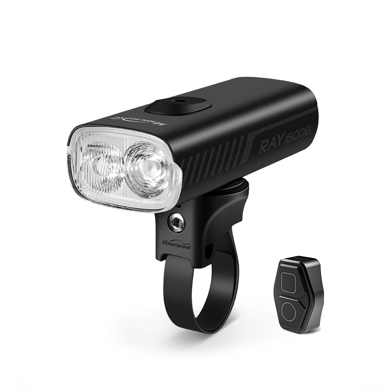 Magicshine RAY 1600B — predné cyklosvetlo 1600 lm s dvojitou optikou, držiakom Garmin a diaľkovým ovládačom MJ-6508
