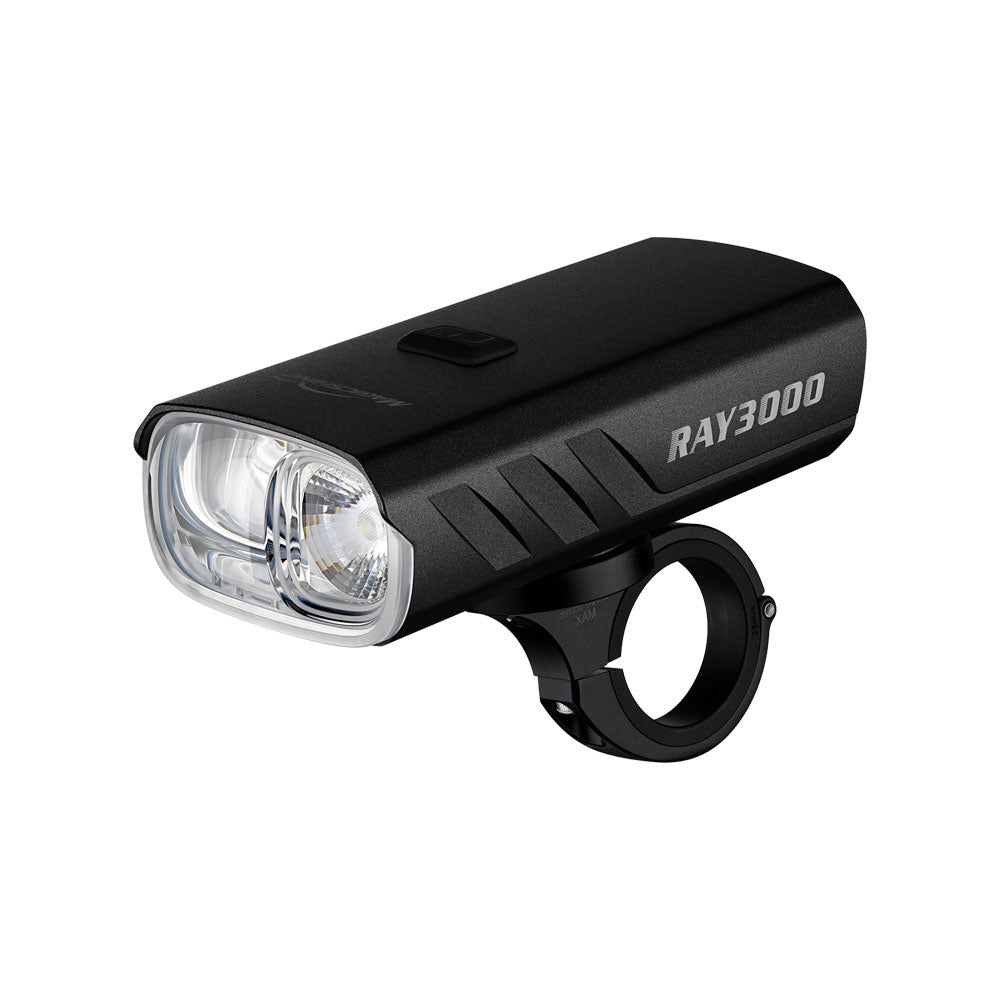 Magicshine RAY 3000 — predné cyklosvetlo 3000 lm s dvojitou optikou a hliníkovým držiakom Garmin