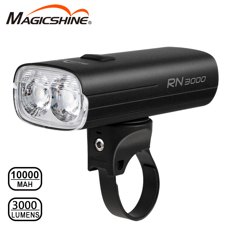 Magicshine RN 3000 &ndash; predné cyklosvetlo 3000 lm s dvoma LED, integrovanou batériou 10 000 mAh a držiakom Garmin na riadidlá