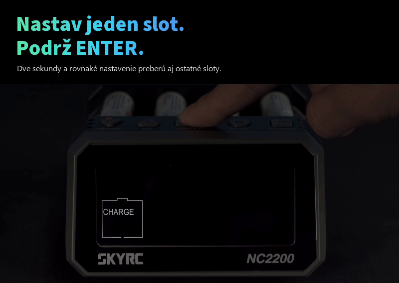 Funkcia Ez-setup na SkyRC NC2200 prenesie nastavenie jedného slotu na všetky ostatné