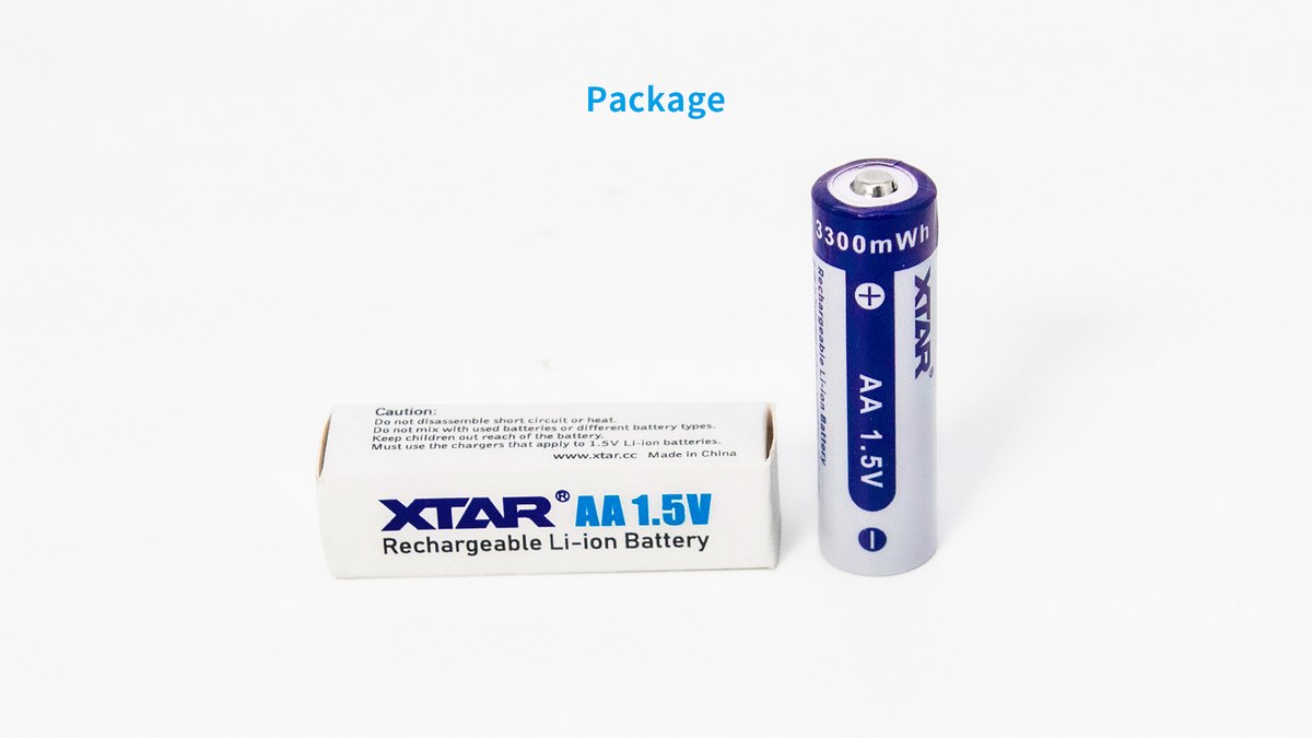 XTAR AA 3300 mWh – obsah balenia jedného kusu: kartónová krabička a jeden tužkový lítiový článok