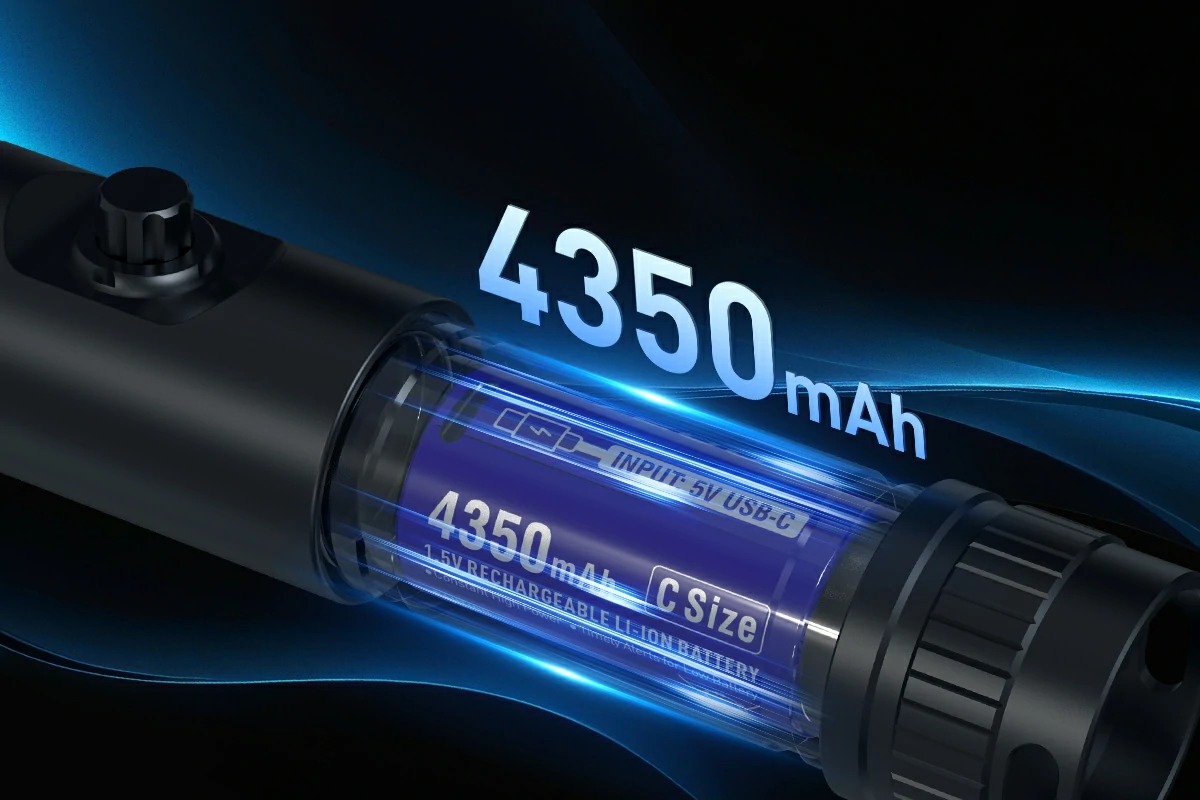 XTAR C 1.5V CLR 7200 USB-C – kapacita 4350 mAh v jednom článku veľkosti C pre dlhšiu výdrž prístroja