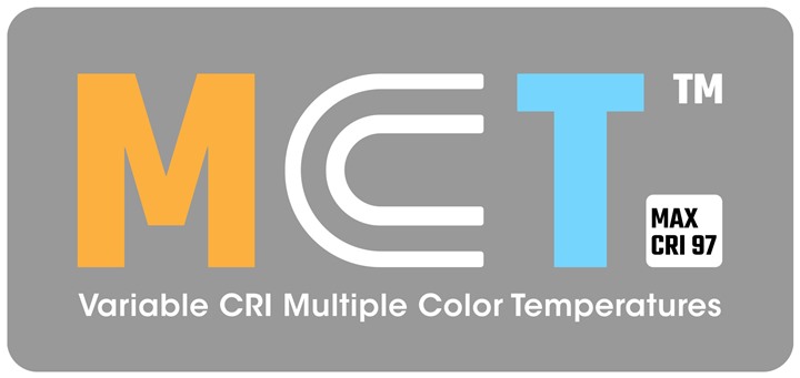 MCT — Variable CRI Multiple Color Temperatures, max CRI 97 (oficiálne logo NiteLab)