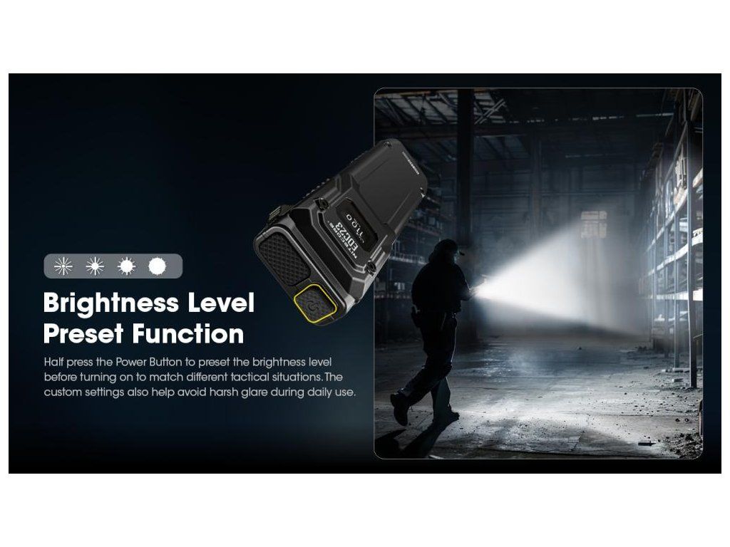 Nitecore EDC23 SABER v akcii — vreckové taktické svietidlo s prednastavením jasu Level Preset