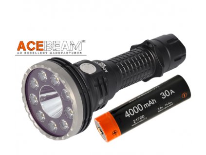 LED Baterka Acebeam X10 + 1x IMR 21700 4000mAh 30A 3,6V akumulátor Micro USB nabíjateľný