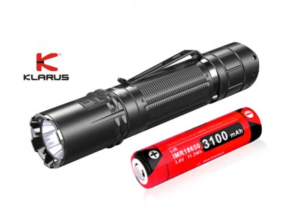 LED Baterka Klarus XT2CR Pro - USB nabíjateľný + 1x Li-ion akumulátor Klarus IMR 18650 3100mAh 3,6V