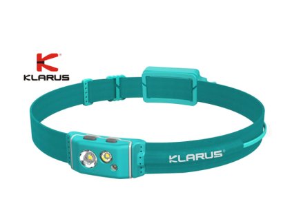 LED ultra tenká Čelovka Klarus HR1 Pro 400lm+1x špeciálny Li-ion aku. 1200mAh 3,6V Micro-USB nabíjateľný - Tyrkysová