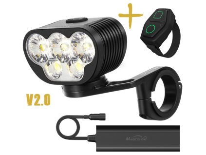 LED bicyklové svietidlo Magicshine Monteer 8000S V2.0, 8000lm diaľkovým ovládaním + externý USB nabíjací Li-ion batériový pack 10000mAh 7,2V