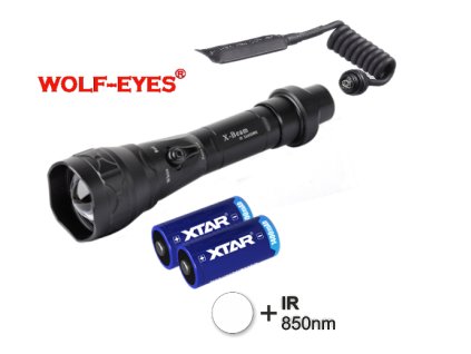LED Baterka Wolf-Eyes X-Beam Biela + IR850 LED Klasik Set