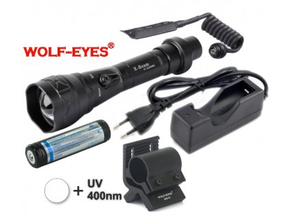 LED Baterka Wolf-Eyes X-Beam Biela XP-L V5 v.2 2017 + UV400 LED Full Set