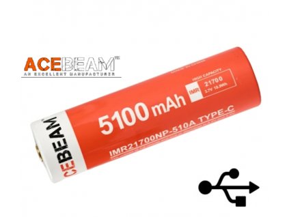 ACEBEAM IMR21700 5100mAh 15A 3,7V s USB-C nabíjaním, chránený