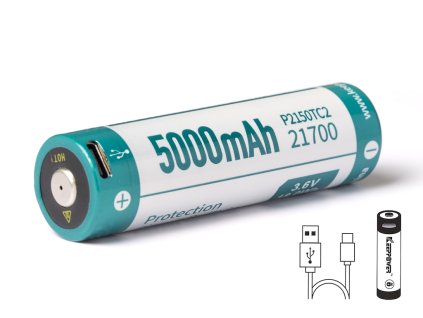 Keeppower 21700 P2150TC2 5000mAh Li-ion 3,6V Výkonný zdroj energie a powerbanka v jednom, obojsmerné nabíjanie cez USB type-C