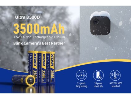 XTAR Ultra3500D AA 1,5V 3500mAh lítiové batérie (nedobíjateľné) - balenie 4ks