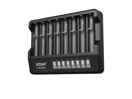 XTAR MX8 multikompatibilná 8-slotová inteligentná smart nabíjačka + XTAR PD20W QC3.0 SET