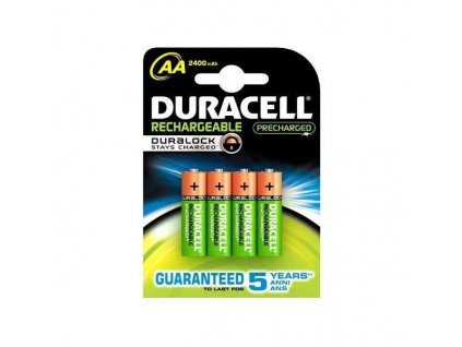 Duracell -  Akumulátory DURACELL AA (Mignon) - 2400mAh, 1.2V, Button Top, Ni-MH - balenie 4ks