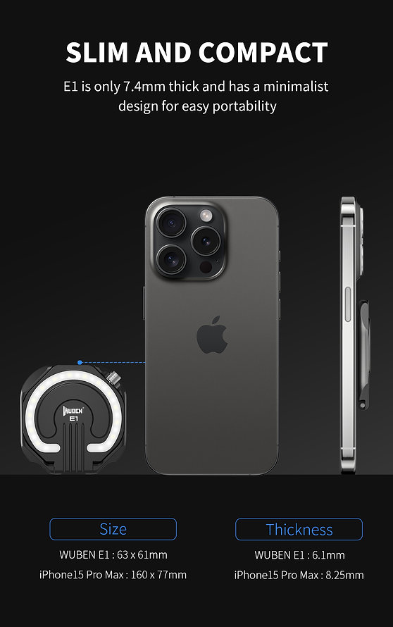Wuben E1 White — hrúbka len 7,4 mm v porovnaní so smartfónom