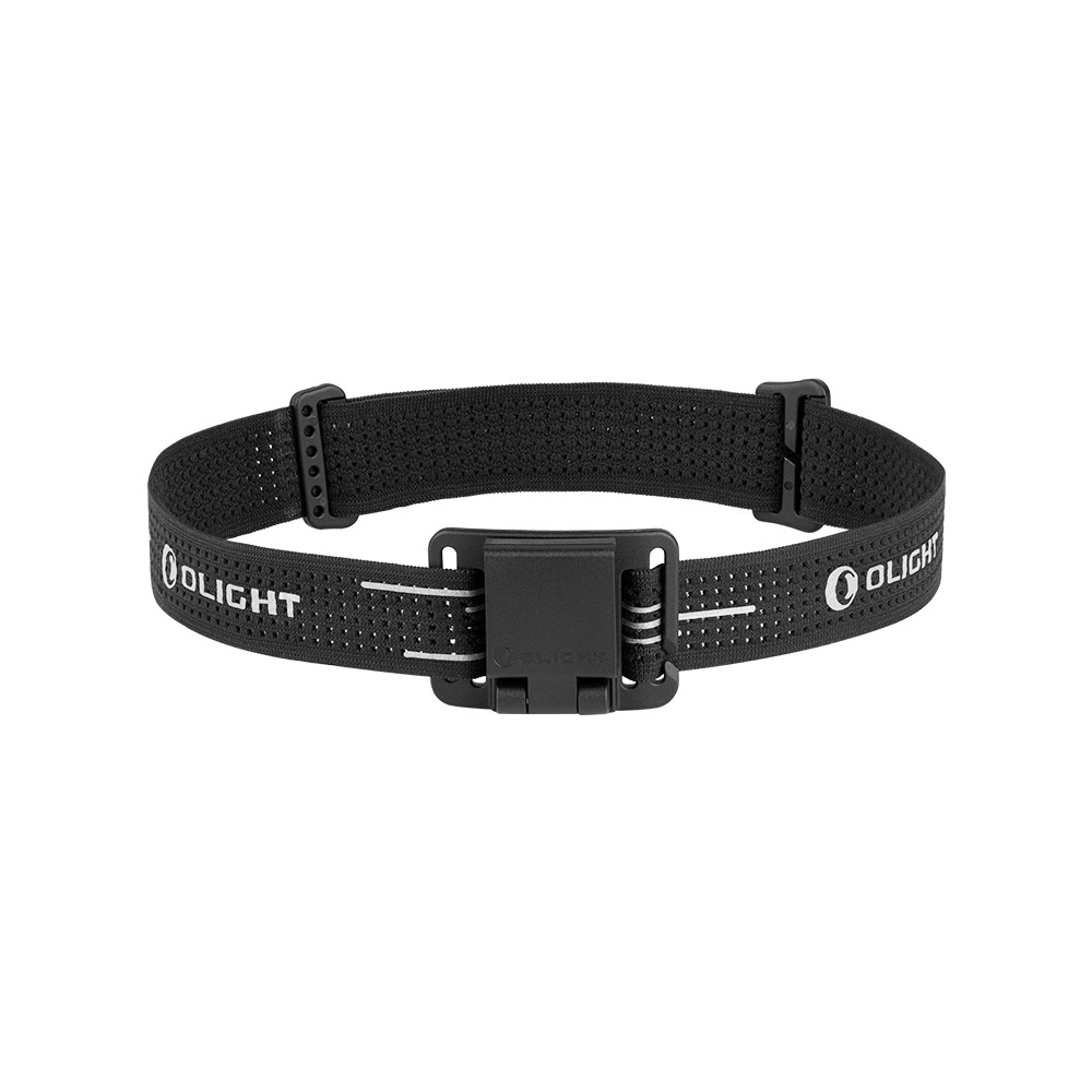 Olight Oclip Headlamp Strap – čierna nastaviteľná čelenka s držiakom pre EDC svetlá Oclip, pohľad spredu