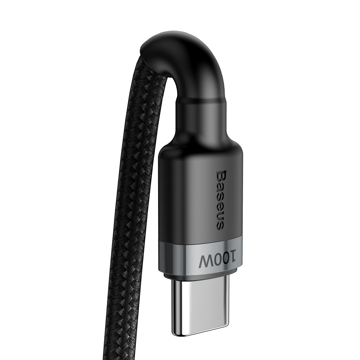 Baseus Cafule CATKLF-ALG1 – detail ohybného prechodu opleteného kábla do USB-C konektora Cafule