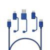 XTAR PDC-3 modrý kábel USB-C s nástrčnými adaptérmi USB-A, Micro USB a Lightning
