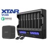 XTAR VC8S Profesionálna osemkanálová procesorová USB nabíjačka + napájcí zdroj XTAR USB PD45II SET USB C